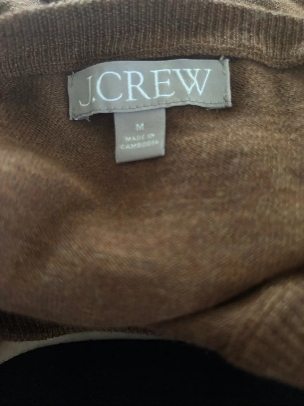 J. Crew Women's Carolyn Fitted Crewneck Sweater in Merino Wool Sz M Brown